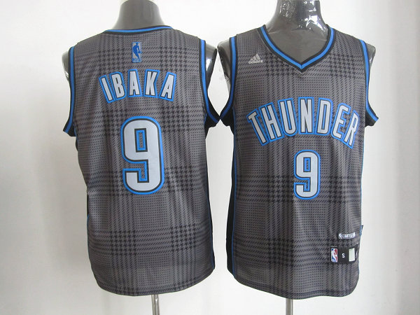  NBA Oklahoma City Thunder 9 Serge Ibaka Swingman Black Square Jersey